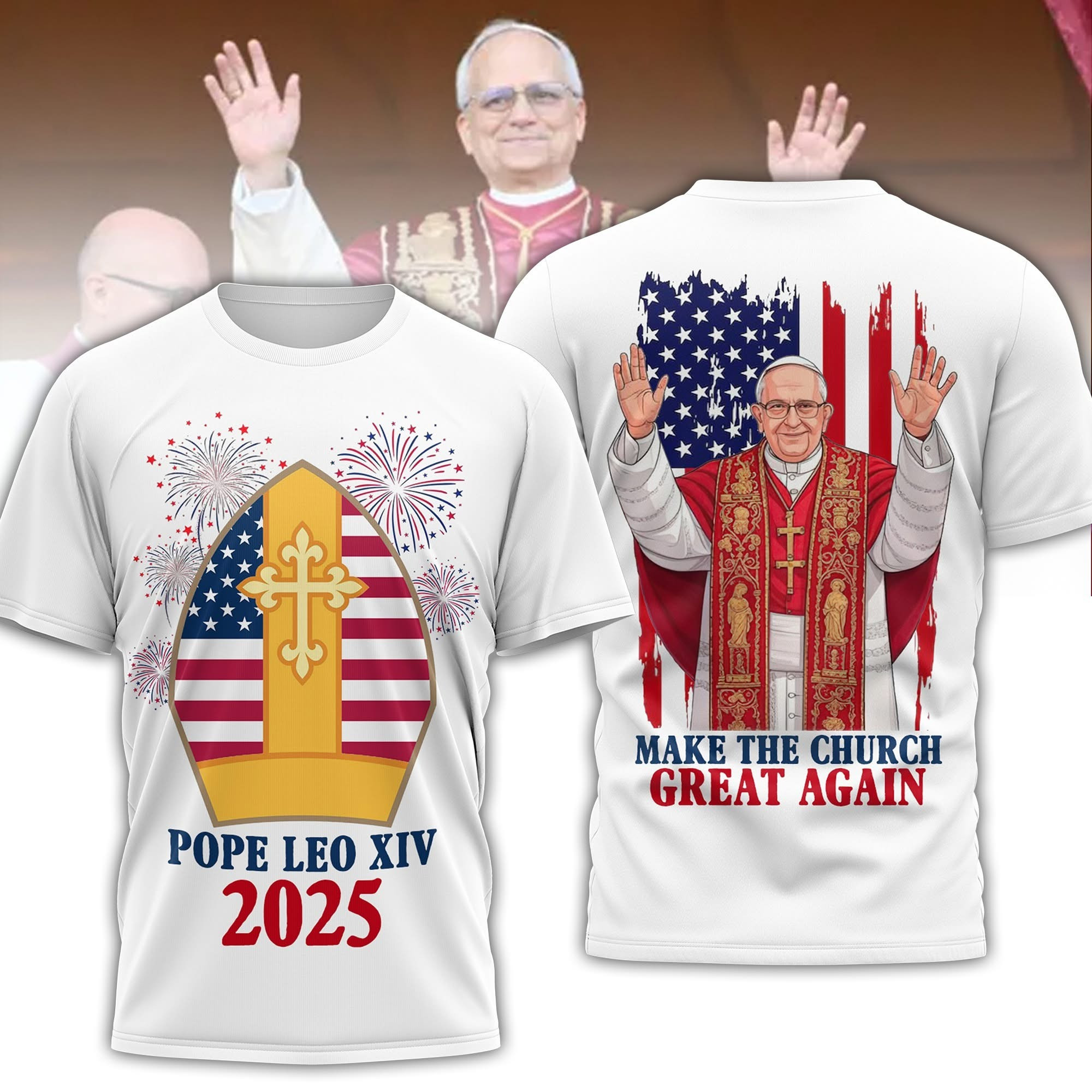 Pope Leo XIV 2025 Merch T-Shirt Make The Church Great Again Shirt For Men