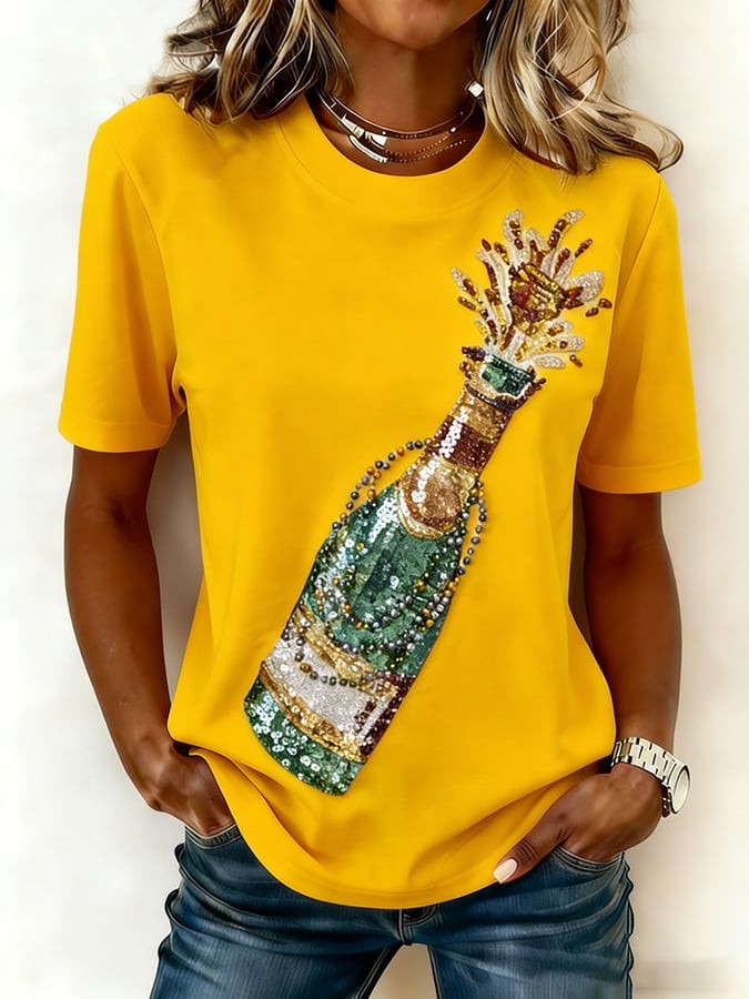 Popping Champagne Mardi Gras Shirt Women's Mardi Gras T-Shirts Gifts For Wife