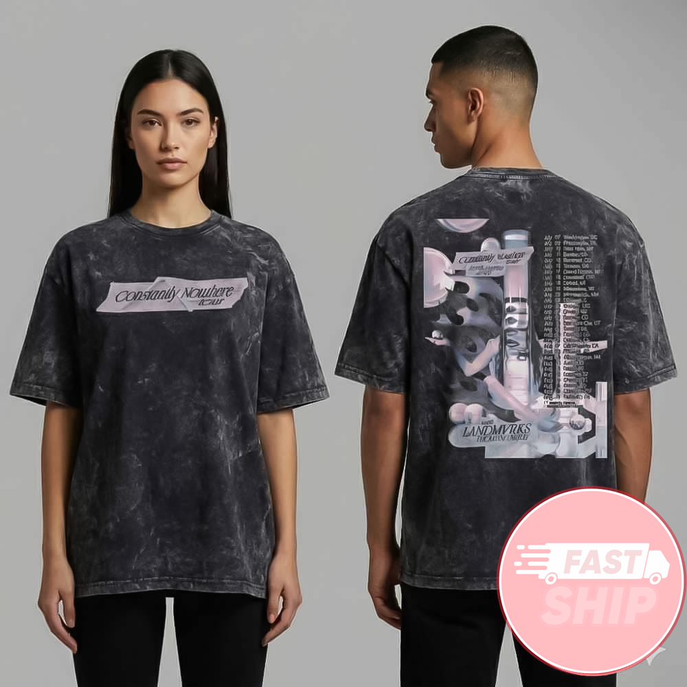 Poppy Constantly Nowhere North America Tour 2026 Washed T-Shirt Empty Hands x LANDMVRKS x Thousand Below