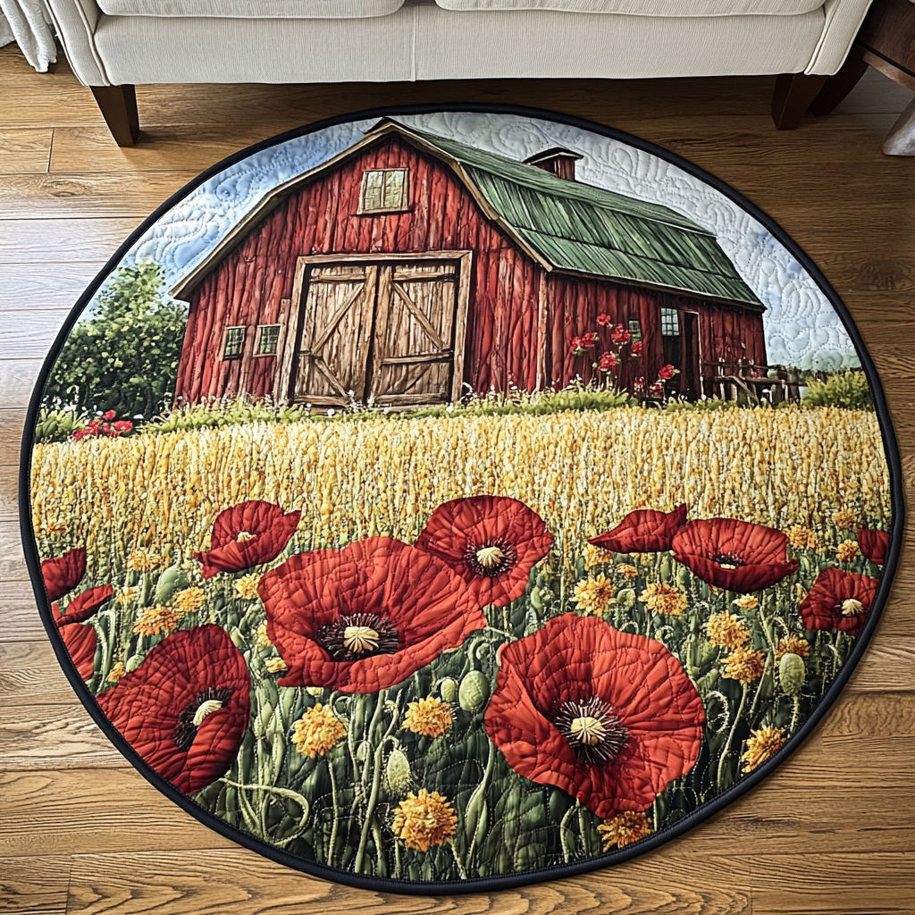 Poppy Lane Quilted Round Mat Foyer Decor Ideas Good Presents For Farmers
