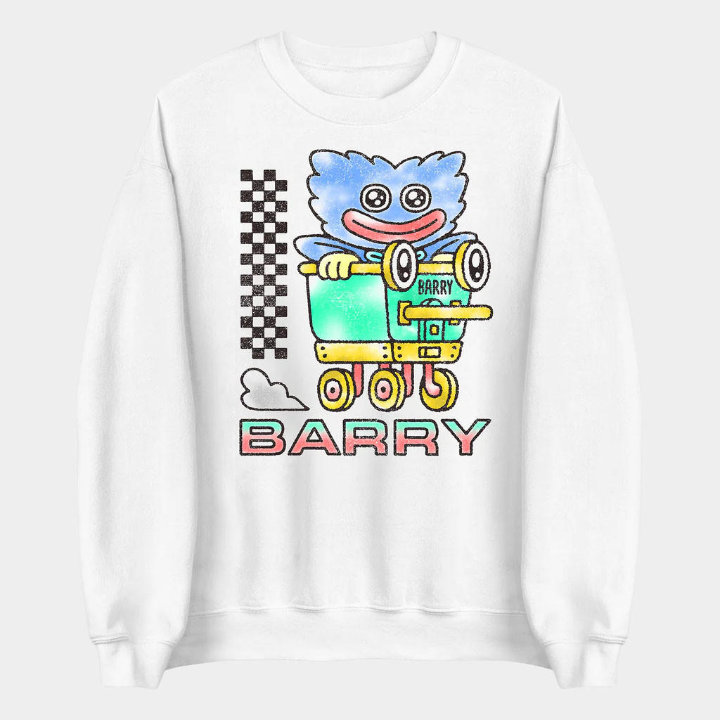 Poppy Playtime Merch Barry Cart White Sweatshirt Birthday Present For Son