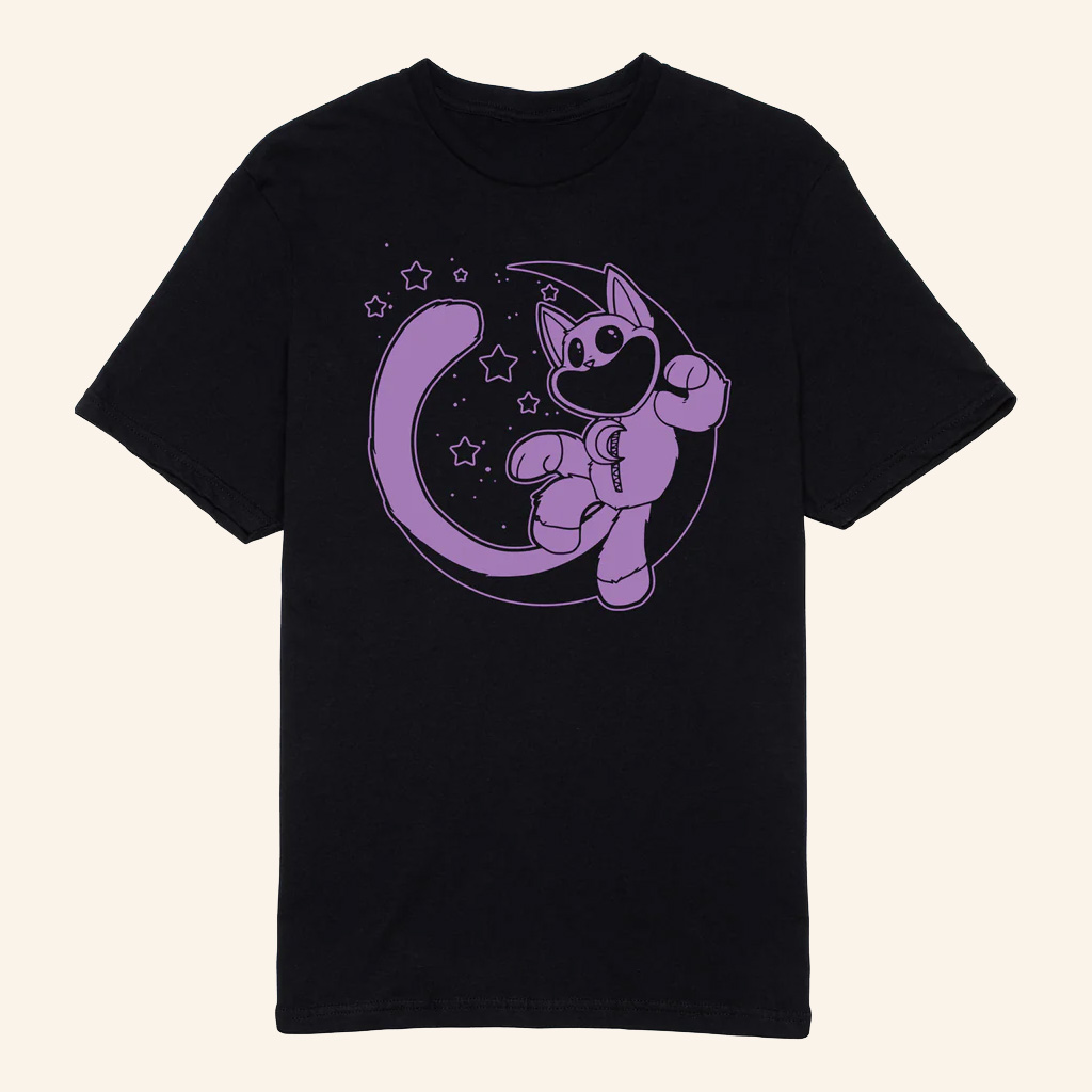 Poppy Playtime Merch CatNap Moon Black T-Shirt Birthday Ideas For Friends