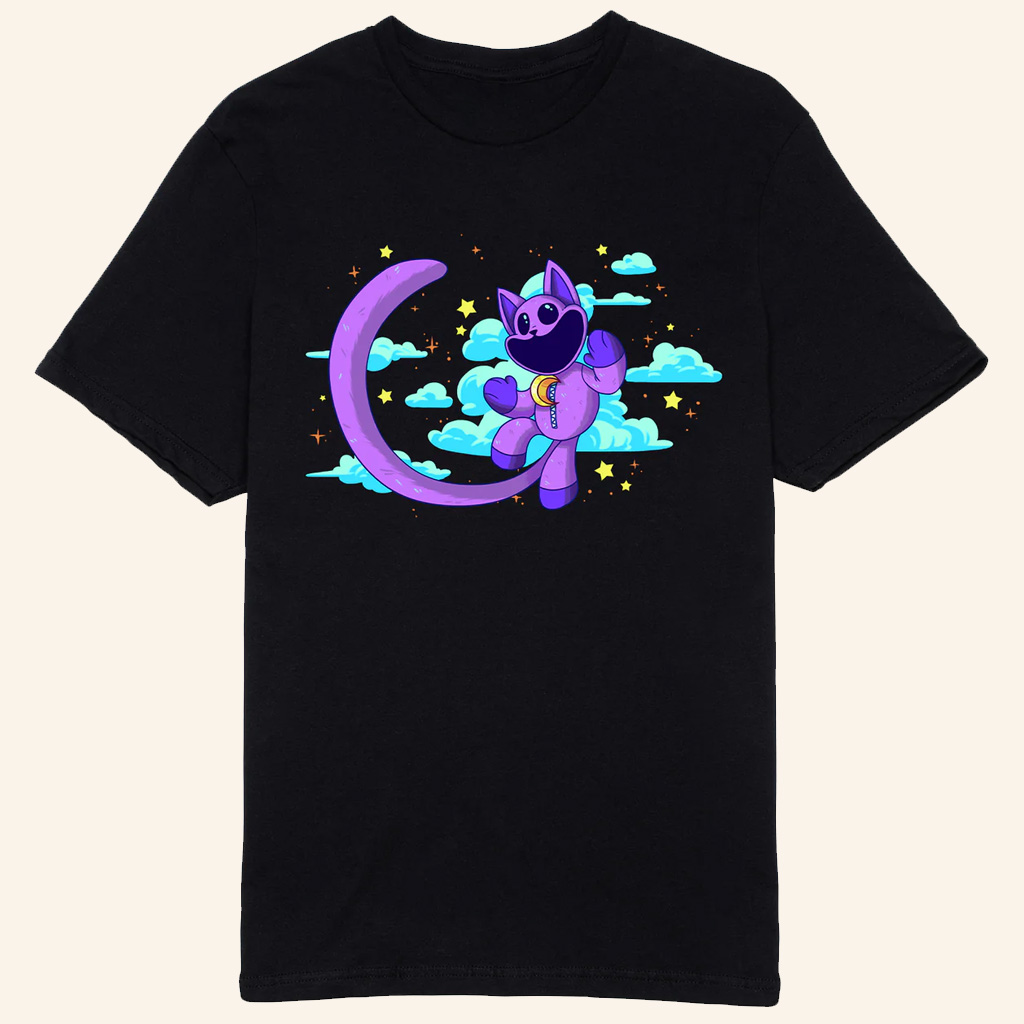 Poppy Playtime Merch CatNap Night Sky Black T-Shirt Unique Gifts For Brothers