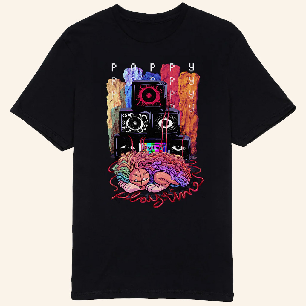 Poppy Playtime Merch Experiment 1166 Black T-Shirt Gifts For Boyfriend Poppy Playtime Merch Experiment 1166 Black T-Shirt Gifts For Boyfriend