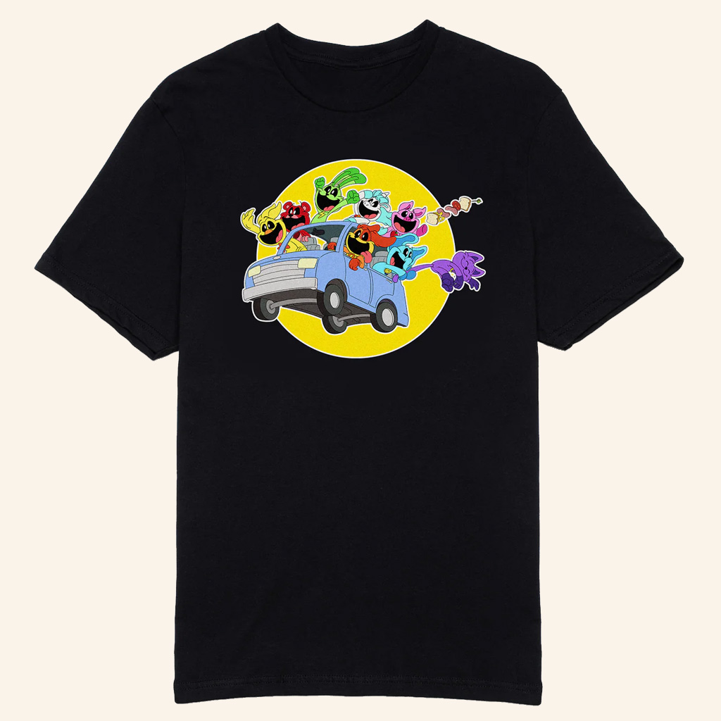 Poppy Playtime Merch Smiling Critters Black T-Shirt Unique Gifts For Husband