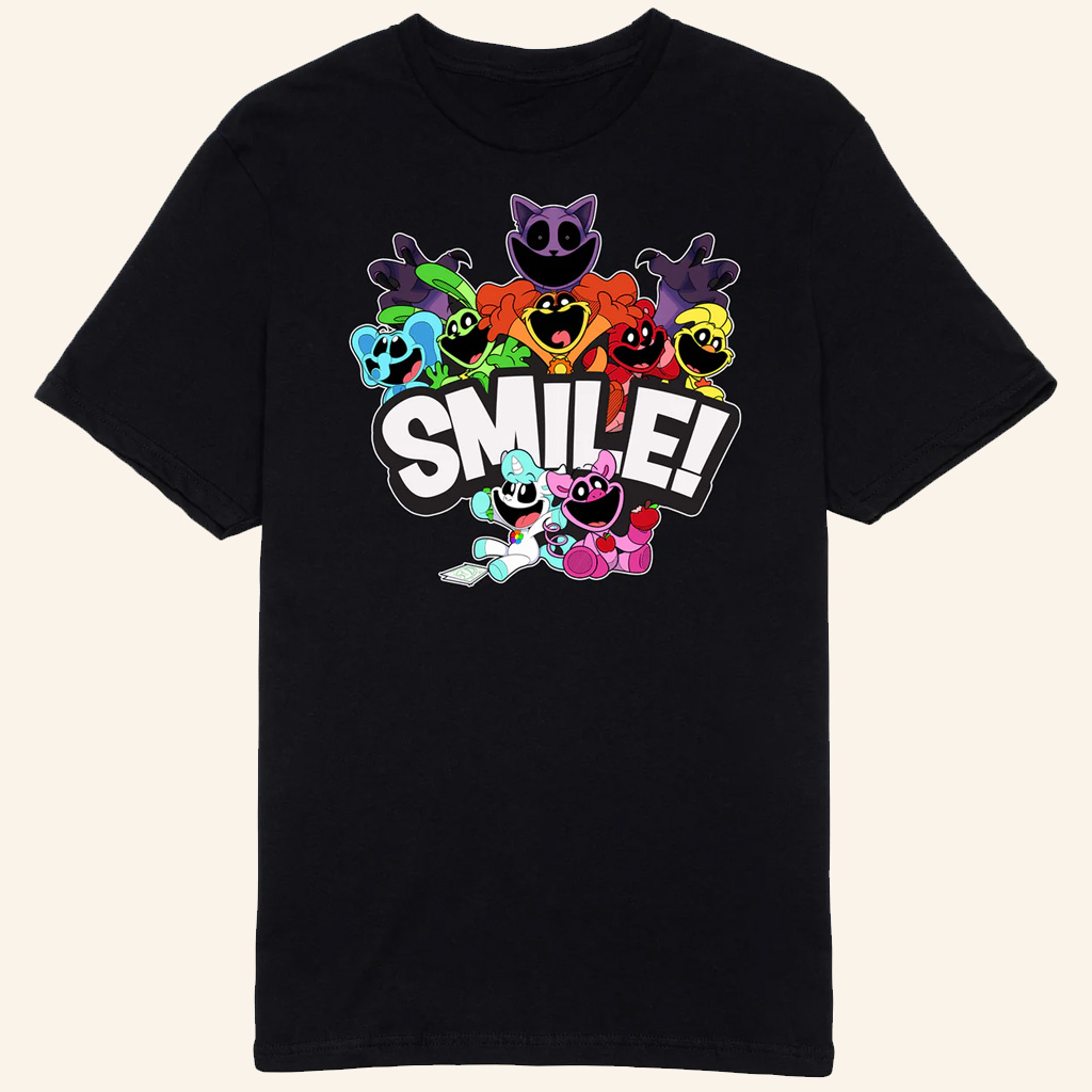 Poppy Playtime Merch Smiling Critters Smiling T-Shirt Birthday Gift Ideas For Him