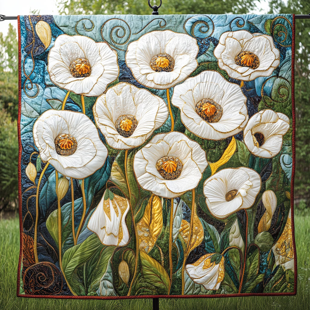 Poppy Serenity Quilted Blanket Christmas Room Decor Poppy Themed Gifts