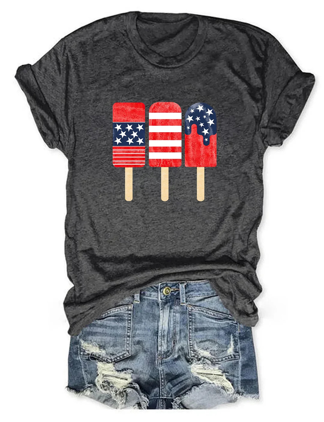 Popsicle 4th Of July T-Shirt Patriotic Summer Vibes Independence Day Gift For Her