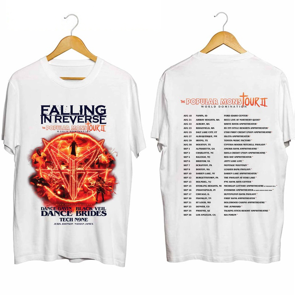 Popular Monstour II Falling In Reverse Tour Shirt Fan Merch Xmas Presents For Him Popular Monstour II Falling In Reverse Tour Shirt Fan Merch Xmas Presents For Him
