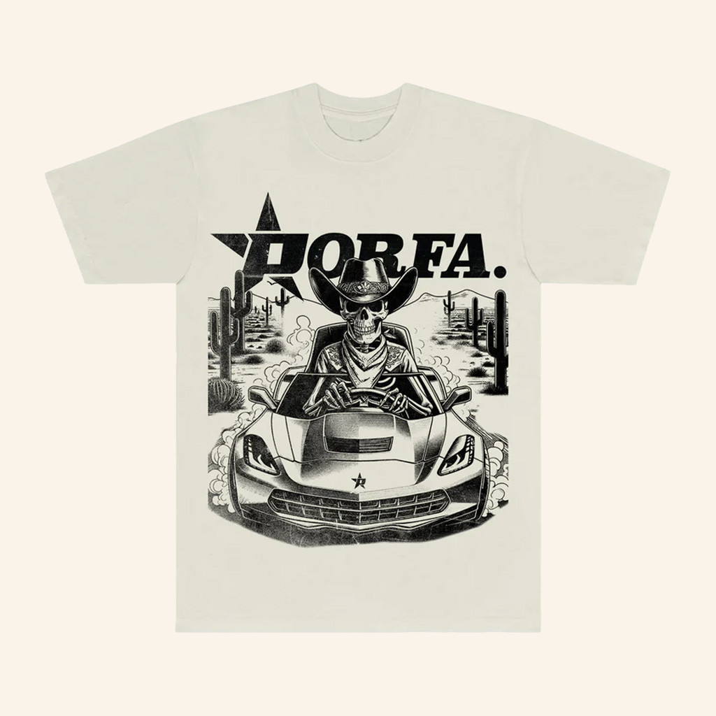 Porfa Merch Desert Ride Skull T-Shirt Christmas Gifts For Father