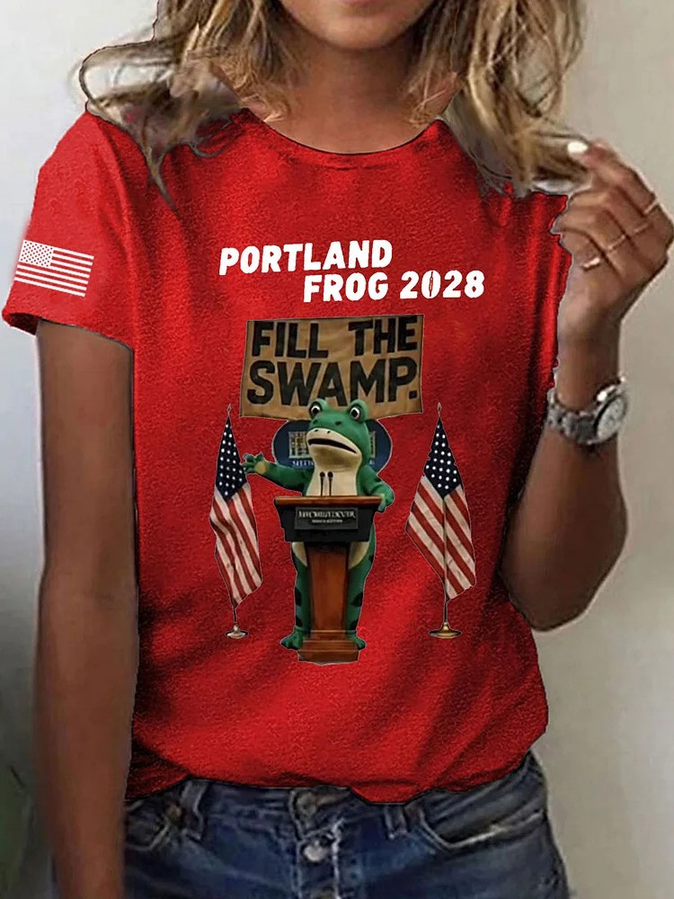 Portland Frog 2028 Red Shirt Anti ICE Protest No Kings Merch Gifts For Liberal