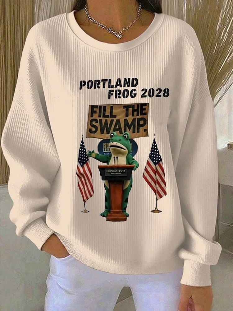 Portland Frog 2028 Sweatshirt Fill The Swamp Anti Fascist Merch Gifts