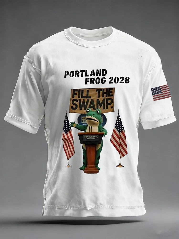 Portland Frog 2028 T-Shirt Anti ICE No Kings Protest Apparel Gifts For Him
