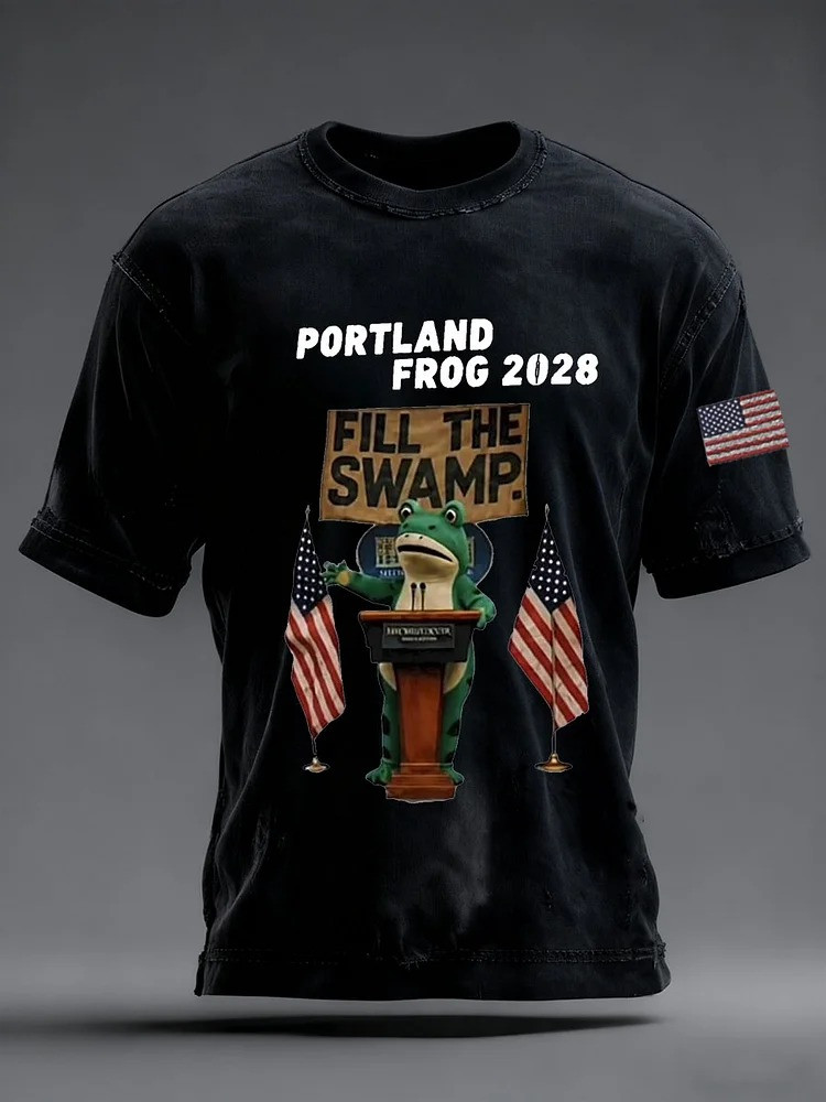 Portland Frog 2028 T-Shirt Anti ICE Protest No Kings Apparel Gifts For Men