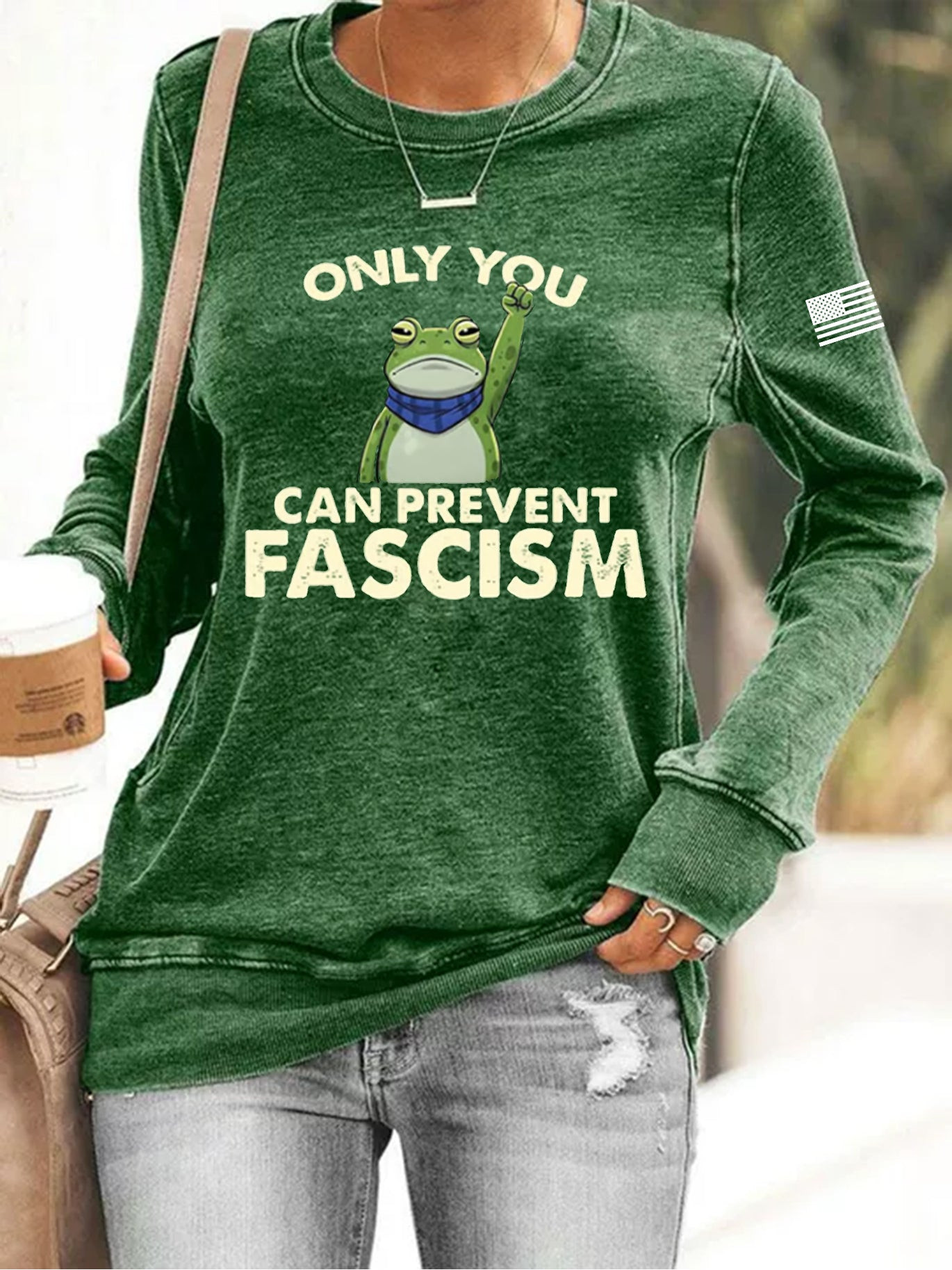Portland Frog Against Sweatshirt Only You Can Prevent Fascism Anti ICE Gift Ideas