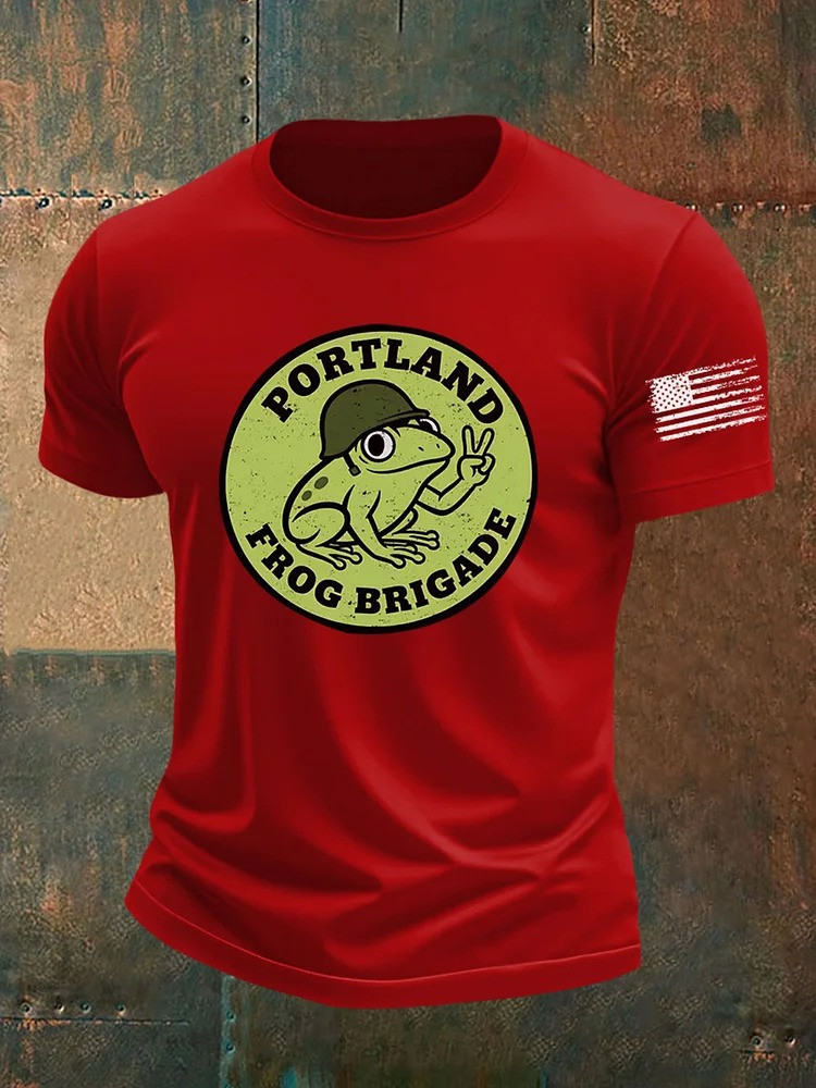 Portland Frog Brigade T-Shirt Anti ICE Portland Frog Protest Merch Gifts For Men