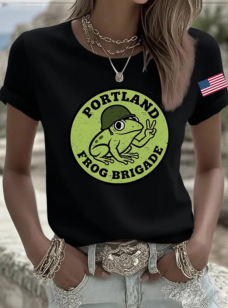 Portland Frog Brigade T-Shirt Portland Frog Protest Merch Gifts For Her