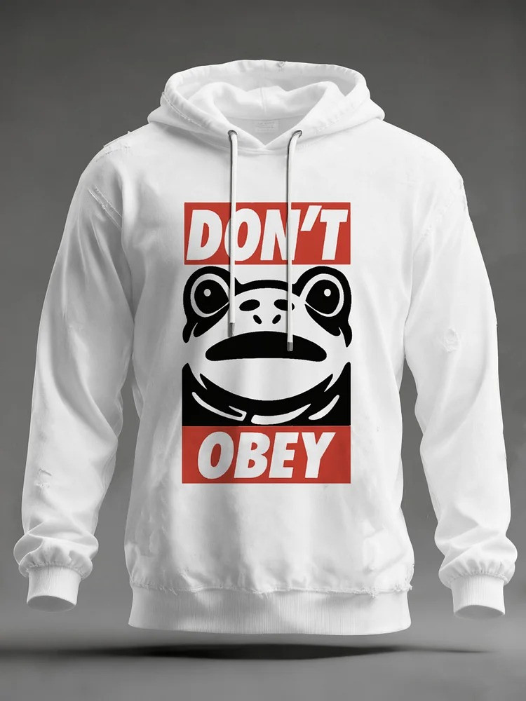 Portland Frog Don't Obey Hoodie Portland Frog Protest Anti Fascist Merch