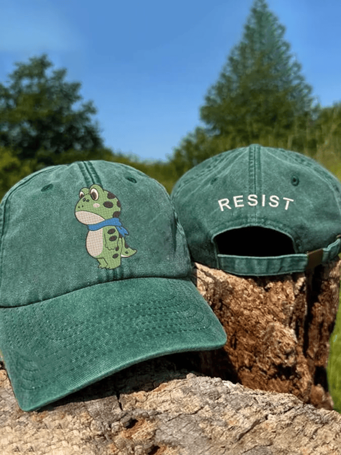 Portland Frog Embroidered Cap Unisex Resist Hat