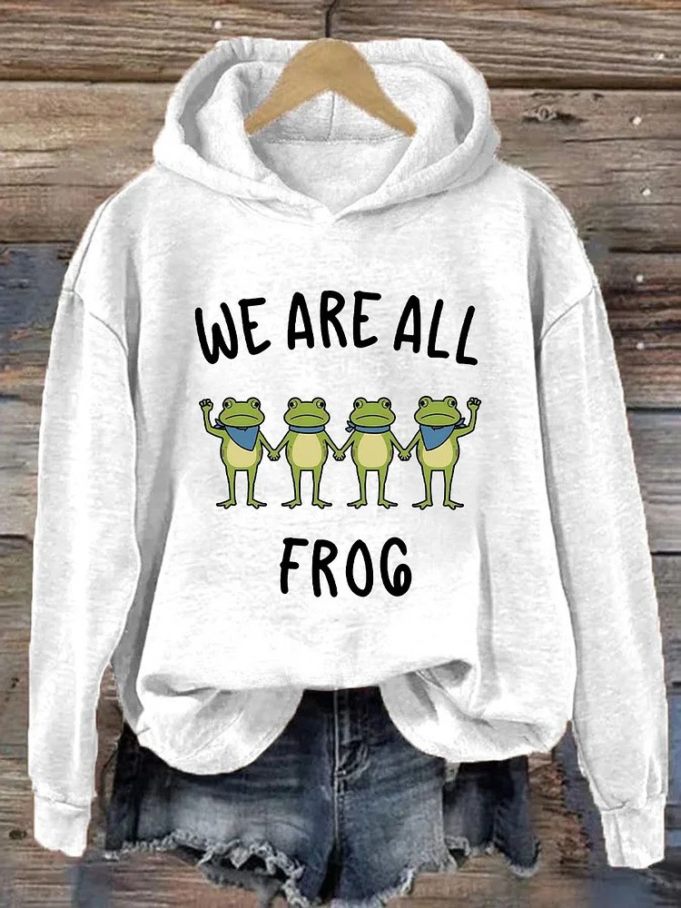 Portland Frog Hoodie We Are All Frog Anti Fascist No Kings Protest Apparel Gifts