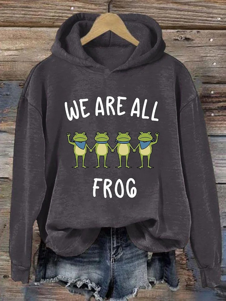 Portland Frog Hoodie We Are All Frog Anti ICE No Kings Protest Apparel Gifts Ideas