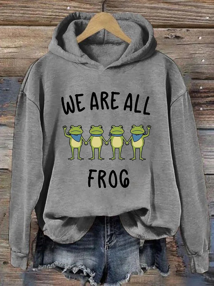 Portland Frog Hoodie We Are All Frog Anti ICE No Kings Protest Apparel Presents Ideas