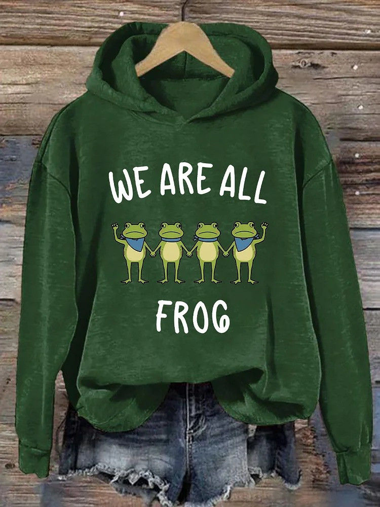 Portland Frog Hoodie We Are All Frog Anti ICE No Kings Protest Clothing Gifts Ideas