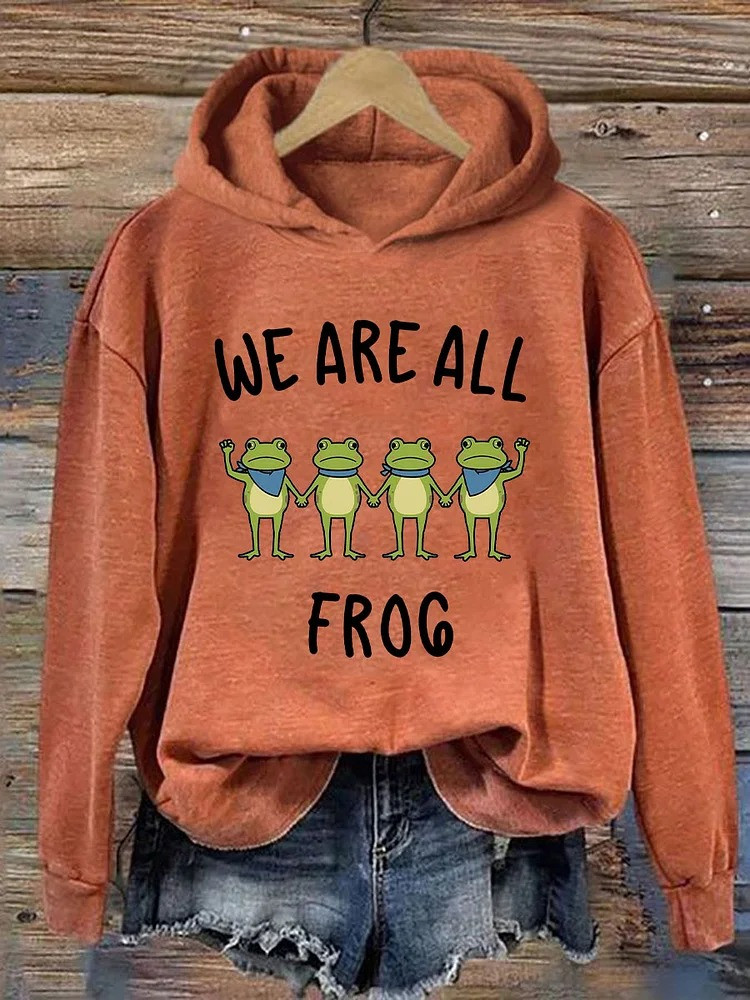 Portland Frog Hoodie We Are All Frog Anti ICE Protest Merch Gifts For Friends
