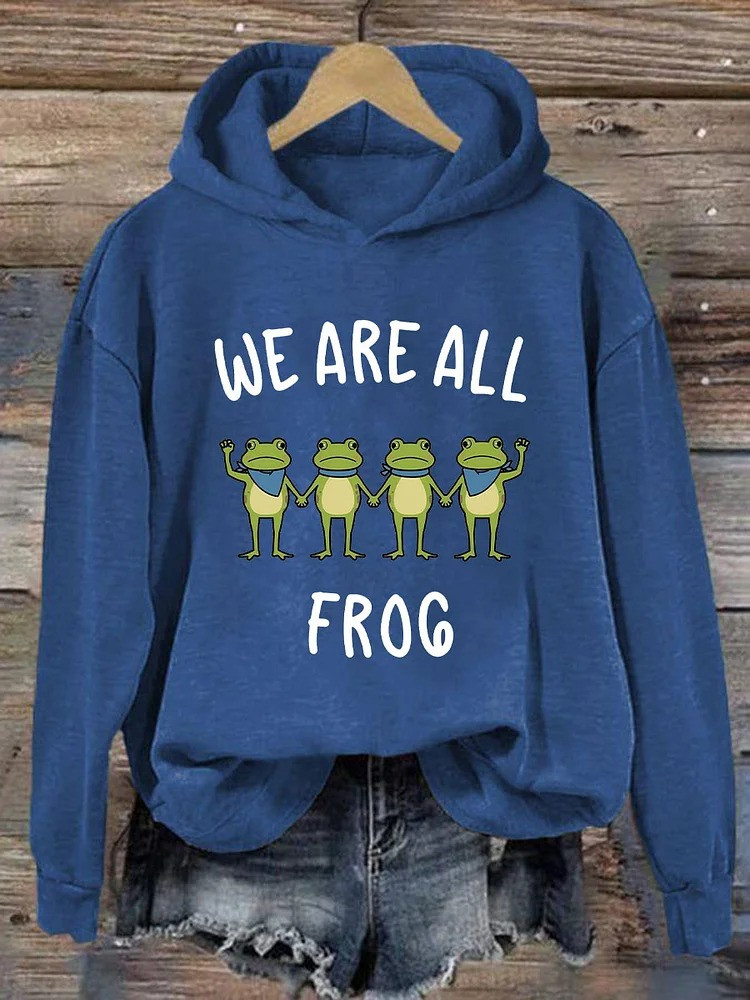 Portland Frog Hoodie We Are All Frog Anti ICE Protest No Kings Merch Gifts