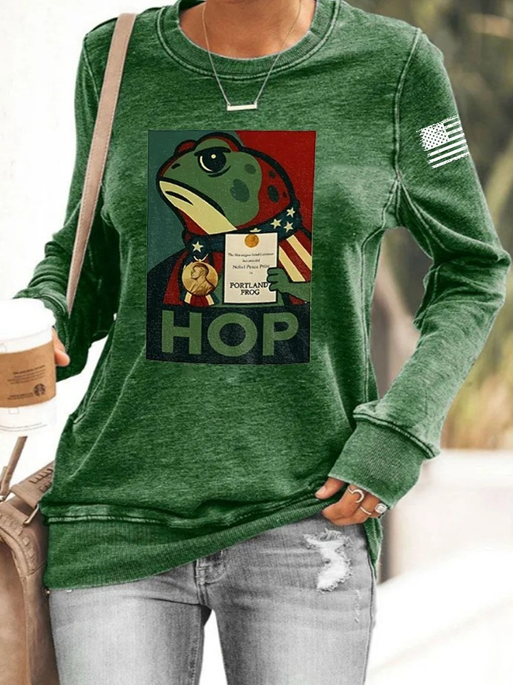 Portland Frog Hop Sweatshirt Frog ICE Protest No Kings Apparel Gifts