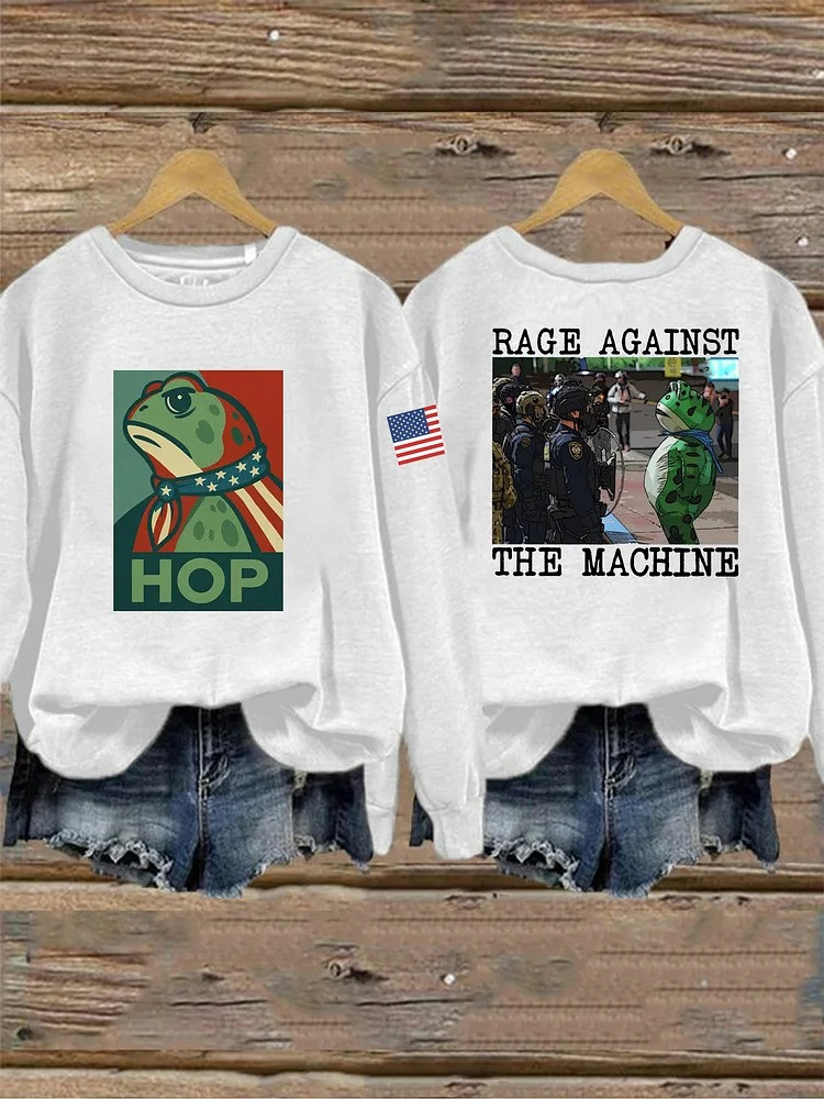 Portland Frog Hop Sweatshirt Rage Against The Machine Merch Anti Fascist Protest Apparel