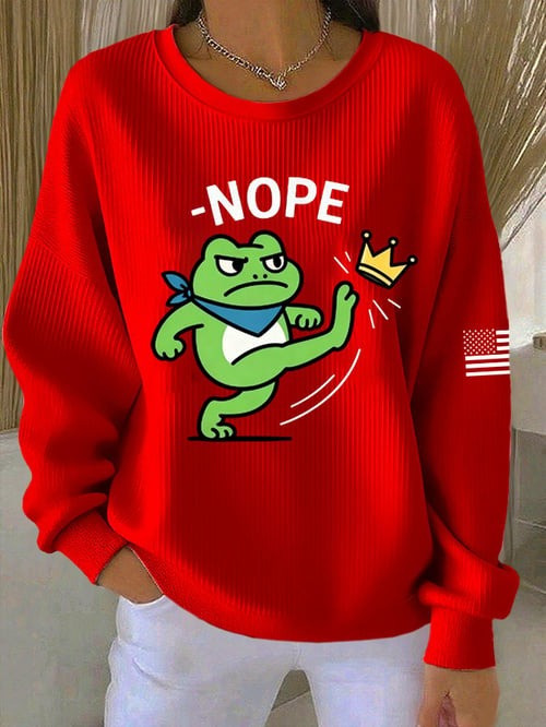 Portland Frog Kicking Crown Resist Nope Sweatshirt USA Flag Antifa Protest Merch Gifts
