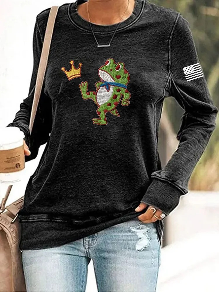 Portland Frog Kicks Crown Sweatshirt No Kings Merch Anti Fascist Protest Merch Gifts