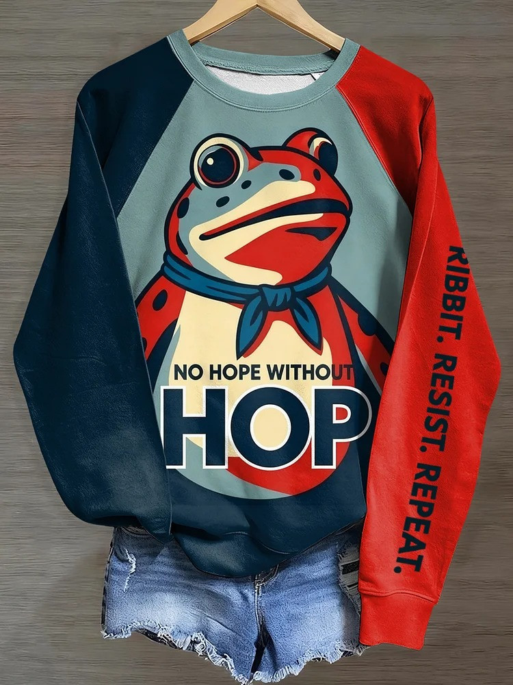 Portland Frog No Hope Without Hop Sweatshirt Ribbit Resist Repeat Sweatshirt Anti Fascist Merch