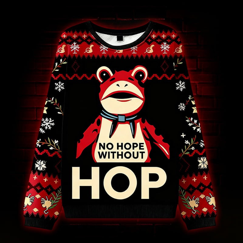 Portland Frog No Hope Without Hop Ugly Christmas Sweater Funny Xmas Frog Gifts For Her