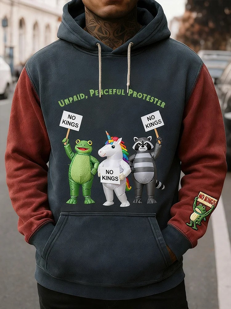 Portland Frog No Kings Hoodie Unpaid Peaceful Protester Hoodie Anti Fascist Merch Gifts