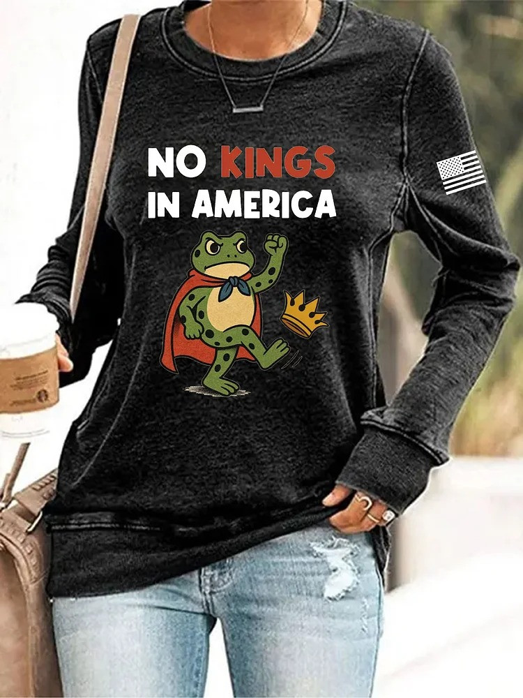 Portland Frog No Kings In America Sweatshirt No Kings Protest Merch Presents