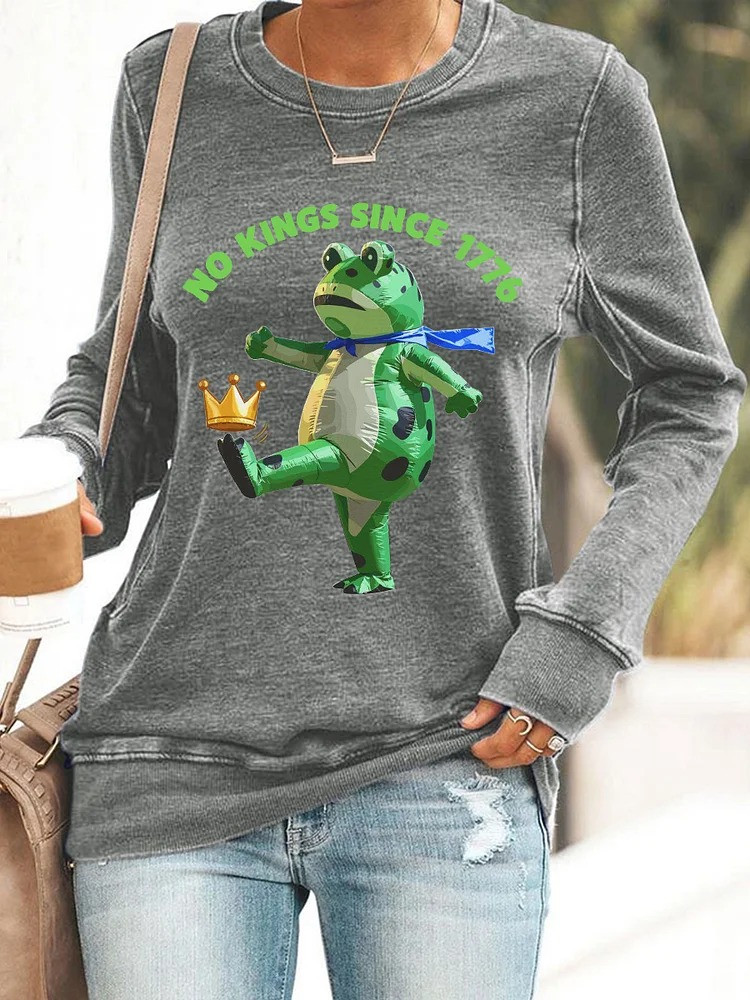 Portland Frog No Kings Since 1776 Sweatshirt Anti Fascist Protest Merch Gifts For Her