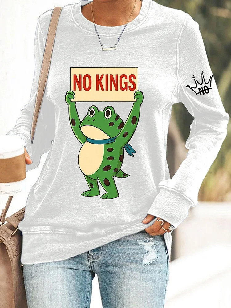 Portland Frog No Kings Sweatshirt Anti Establishment No Kings Protest Merch Gifts Ideas