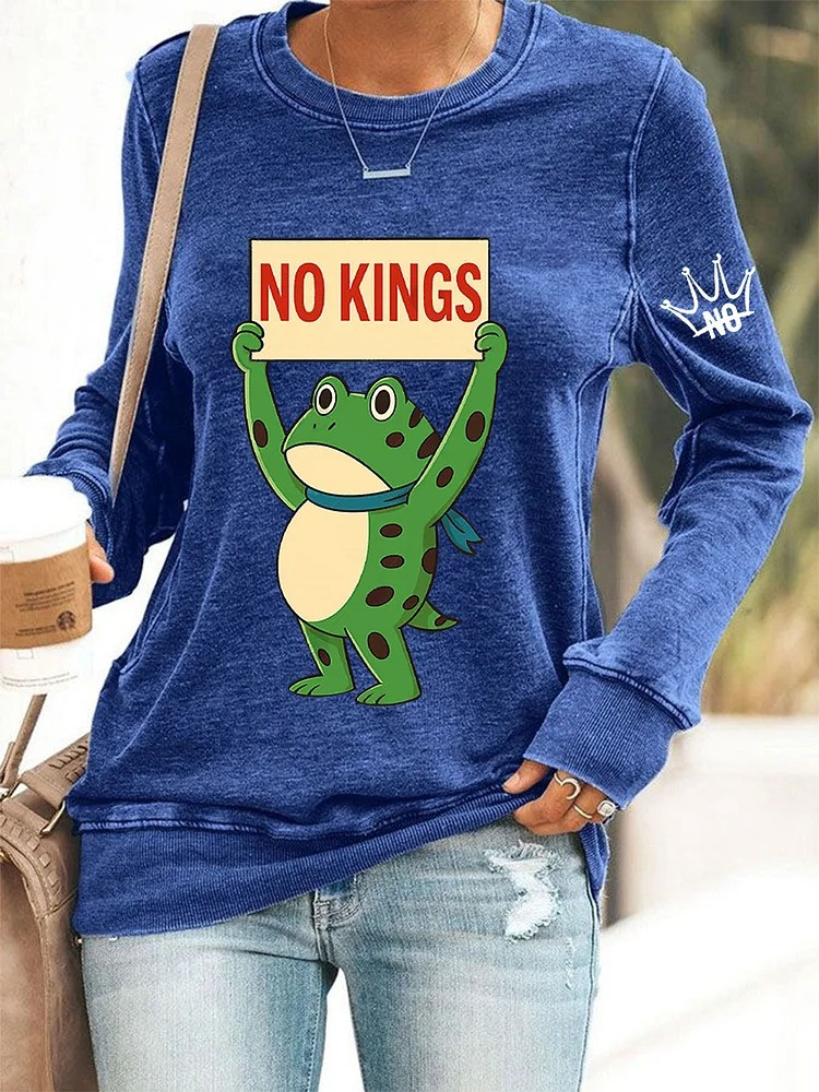 Portland Frog No Kings Sweatshirt Antifa Protest Abolish ICE Merch Present Ideas