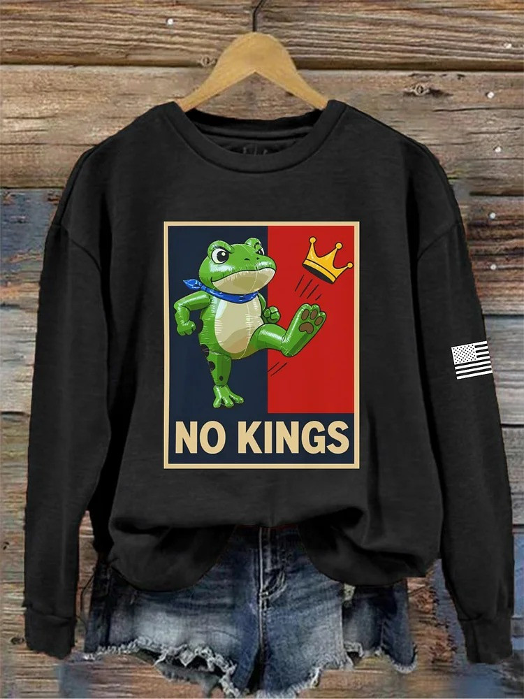 Portland Frog No Kings Sweatshirt USA Flag No Kings Frog Apparel Anti Trump Gifts