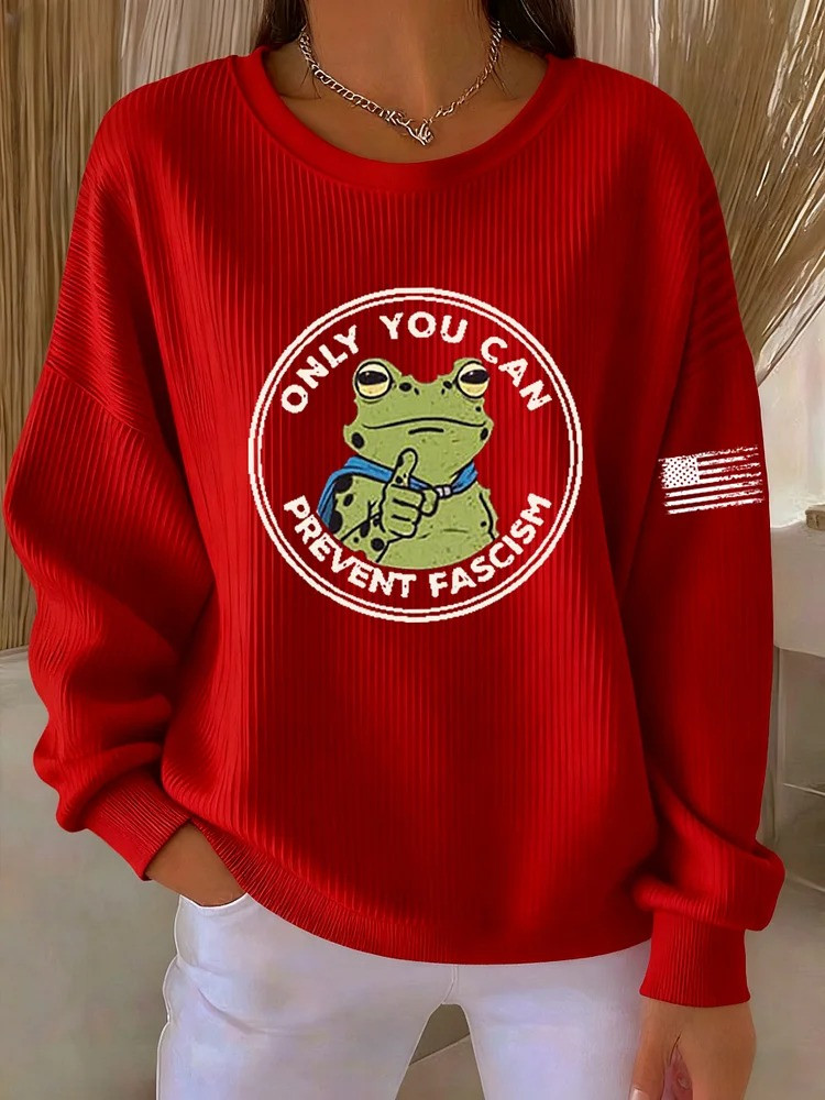 Portland Frog Only You Can Prevent Fascism Red Sweatshirt Antifa Protest Merch Gifts