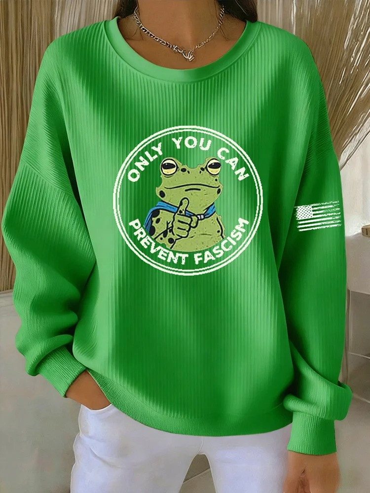 Portland Frog Only You Can Prevent Fascism Sweatshirt Anti Fascist Merch Gifts Ideas
