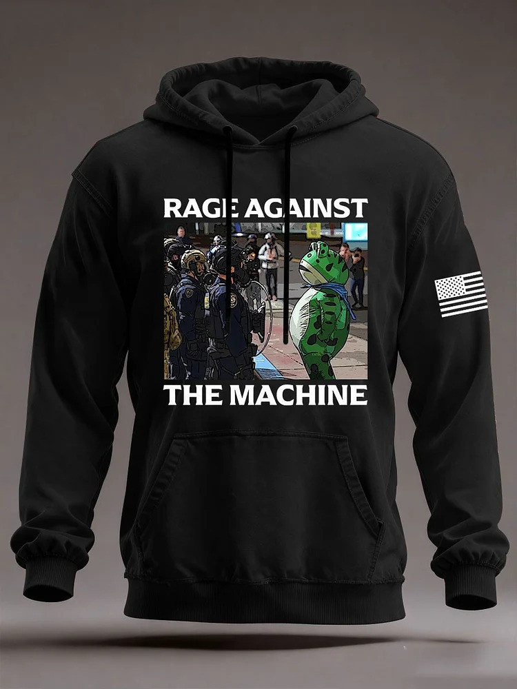 Portland Frog Rage Against The Machine Black Hoodie No Kings Protest Merch Activist Gifts