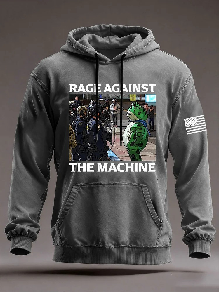 Portland Frog Rage Against The Machine Hoodie No Kings Protest Merch Political Activist Gifts