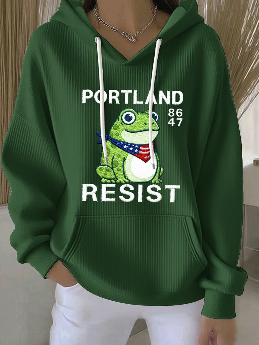Portland Frog Resist 86 47 Hoodie Freedom Movement Anti ICE Merch Gifts For Her