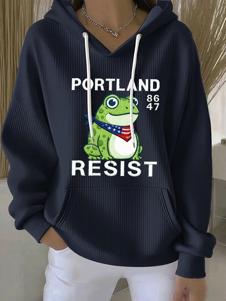 Portland Frog Resist 86 47 Hoodie No Kings Protest FDT Merch Anti MAGA Gifts