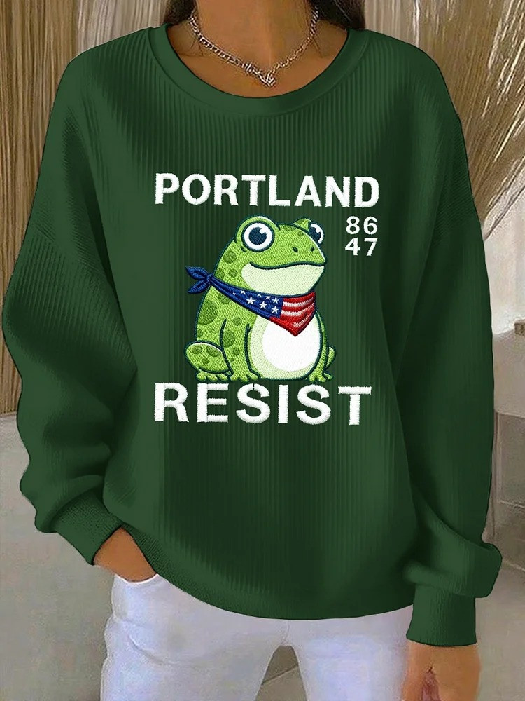 Portland Frog Resist 86 47 Sweatshirt FDT No Kings Protest Merch Anti MAGA Gifts