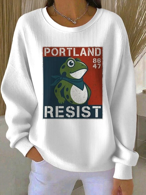 Portland Frog Resist 86 47 Sweatshirt No Kings Clothes Activist Freedom Present Ideas