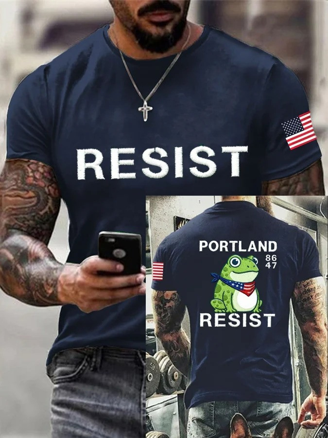 Portland Frog Resist 86 47 T-Shirt Anti ICE Protest No Kings Apparel Gifts For Men